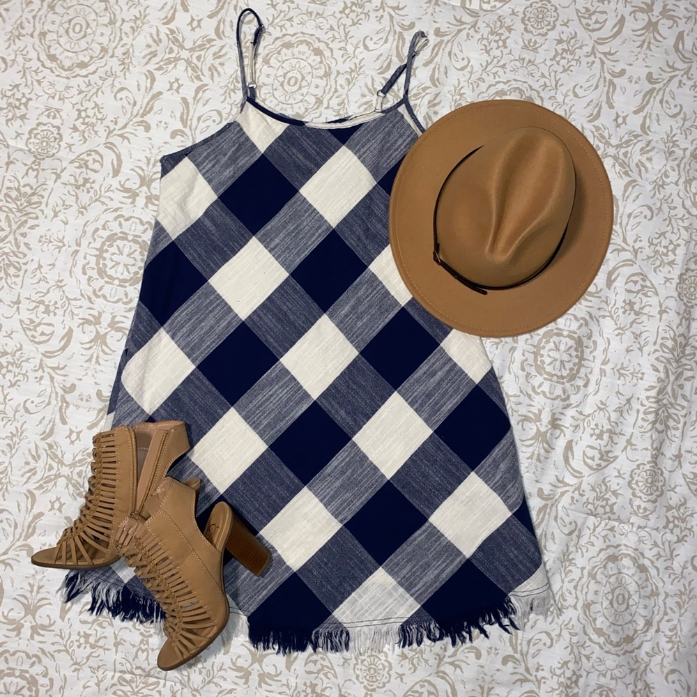 Baby doll plaid mini dress